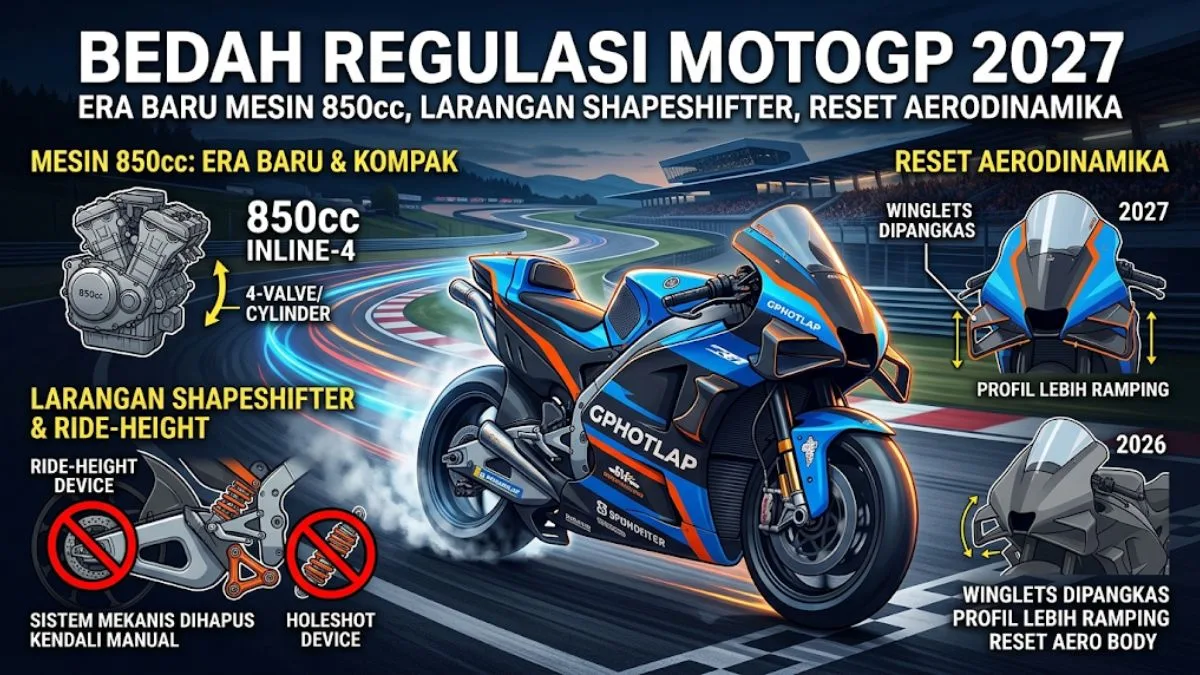 Bedah Regulasi MotoGP 2027 Era Baru Mesin 850cc, Larangan Shapeshifter, dan Reset Aerodinamika